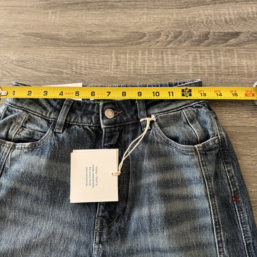 Warp + Weft Wide Leg High Rise Jeans Women's Size 2/26 Blue Denim Relaxed Fit - Picture 7 of 10